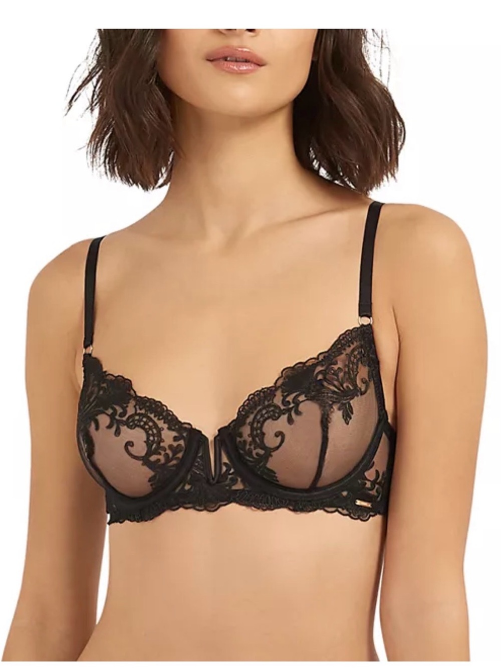 Bluebella Black Embroidered Sheer Underwire Bra